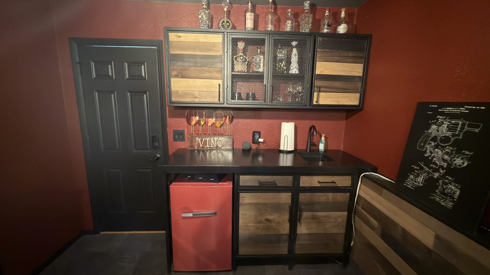 Wet Bar with Concrete Countertop